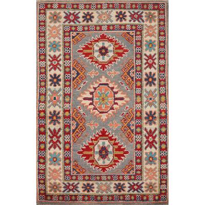 Kazak Oriental Accent Foyer Rug Hand-Knotted Wool Carpet - 2'0"x 3'0"