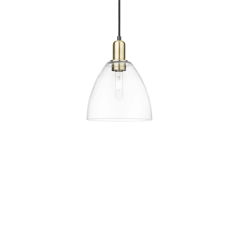 Innovations Lighting 716-1P-13-9 Bristol Pendant Bristol 9" Wide Mini - Black Antique Brass / Clear