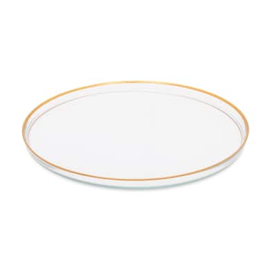 Alice Pazkus Set Of Four Glass Chargers With Gold Rim