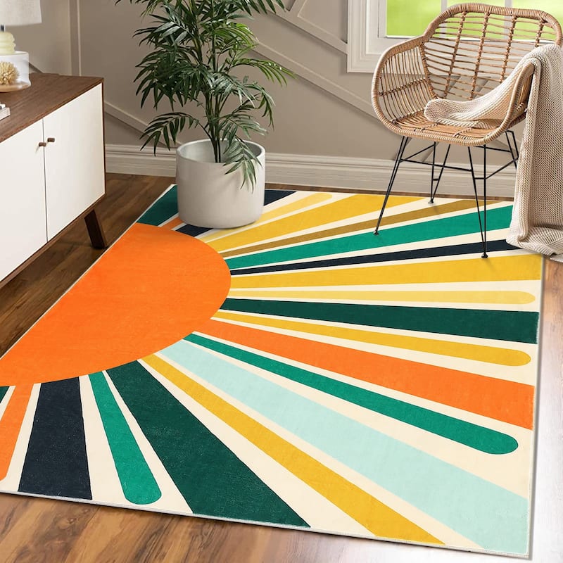 Garvee Rainbow Sol Kids Area Rug