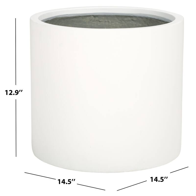 SAFAVIEH Outdoor Lexis Black Planter - 15"W x 15"D x 13"H