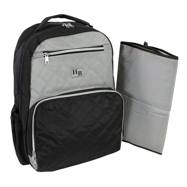 slide 1 of 1, Hudson Baby Premium Diaper Bag Backpack and Changing Pad, Black Gray, One Size - Black Gray - One Size One Size - Black Gray