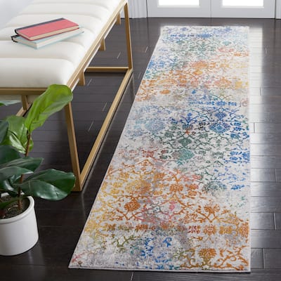SAFAVIEH Aria Hatice Boho Floral Damask Rug - 2' x 8' Runner