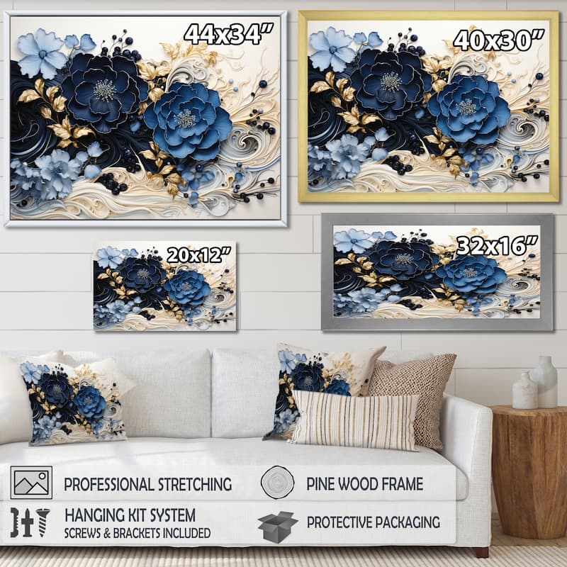 Designart "Liquid Ink Spiralscape I" Abstract Spirals Framed Canvas Wall Art