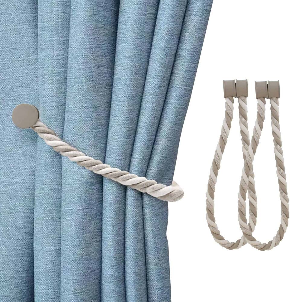 Magnetic Braided Cord Curtain Tieback Durable Woven Design Easy Use