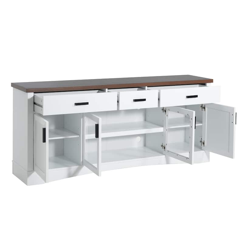 Christopher Knight Home - Moonridge Manufactured Wood 67" TV Stand with Glass Doors and Storage Drawers