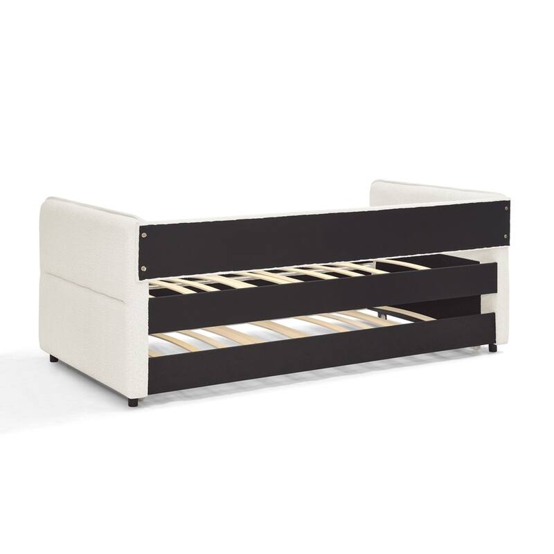 Daybed with Trundle Upholstered Tufted Sofa Bed