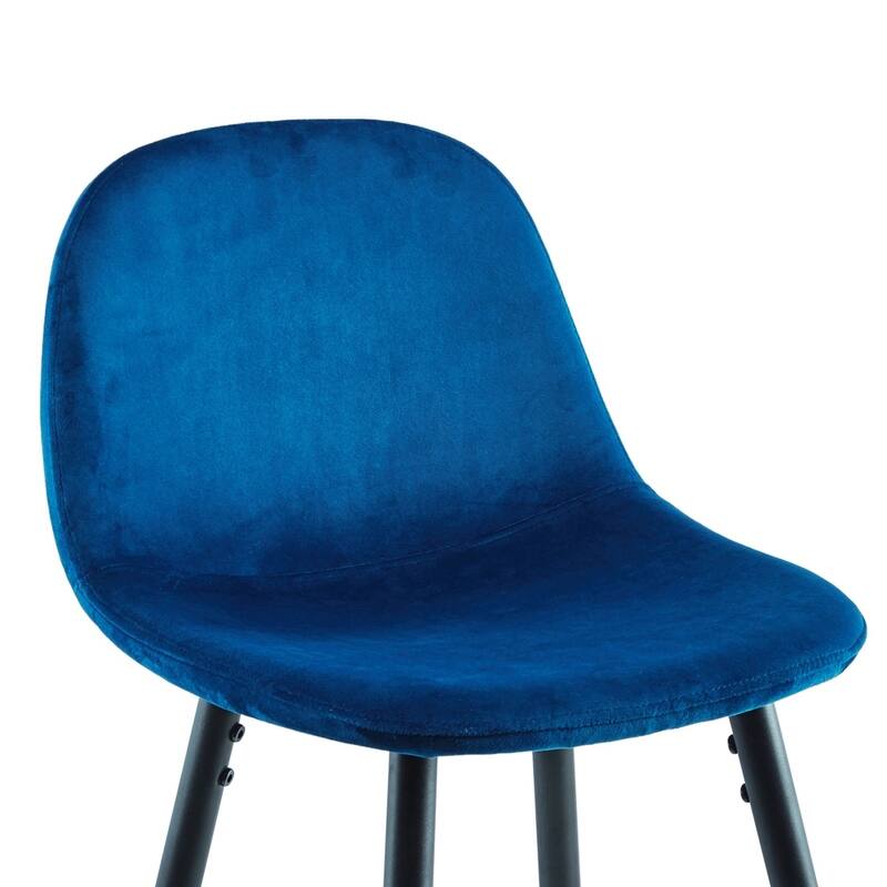 2 Pack Velvet Bar Stools, Counter Height Metal Legs Footrests