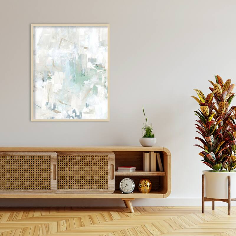 Impasto Poem No. 2 by June Erica Vess Wood Framed Wall Art Print - Svelte Natural