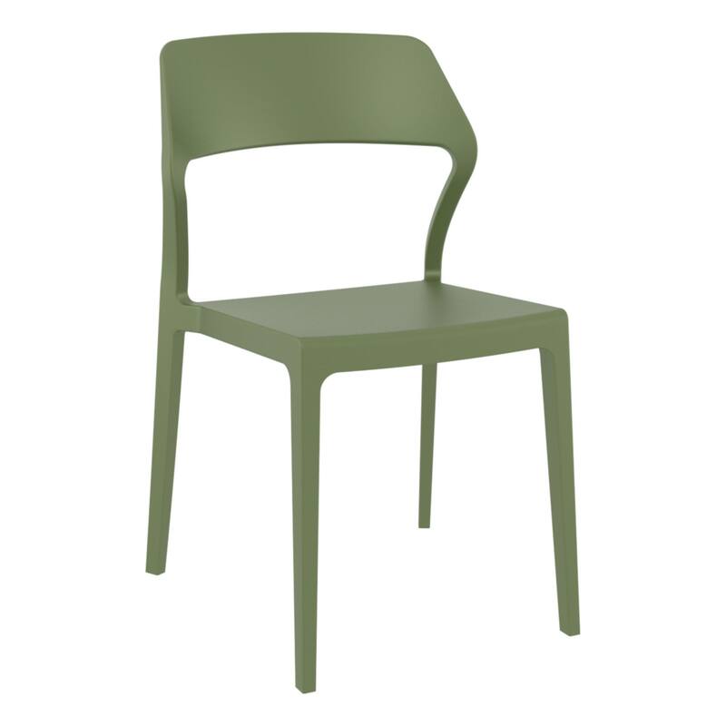 32.75" Olive Green Solid Patio Dining Chair