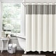 preview thumbnail 1 of 3, Lush Decor Stitched Woven Stripe Yarn Dyed Cotton Shower Curtain Ivory & Black