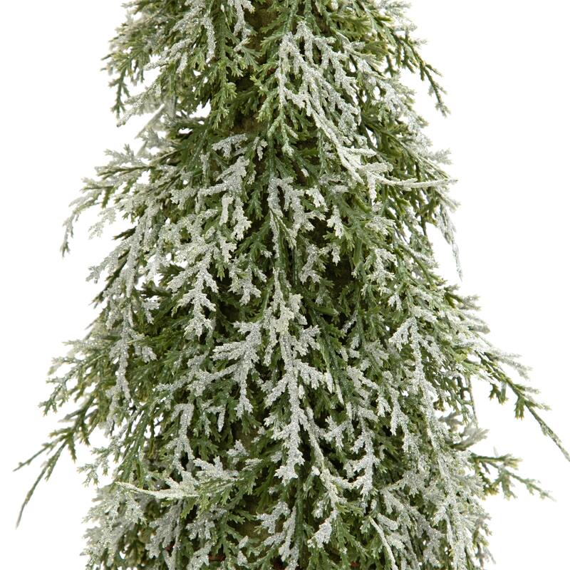 Iced Cedar Pine Artificial Mini Christmas Tree - 18" - Unlit