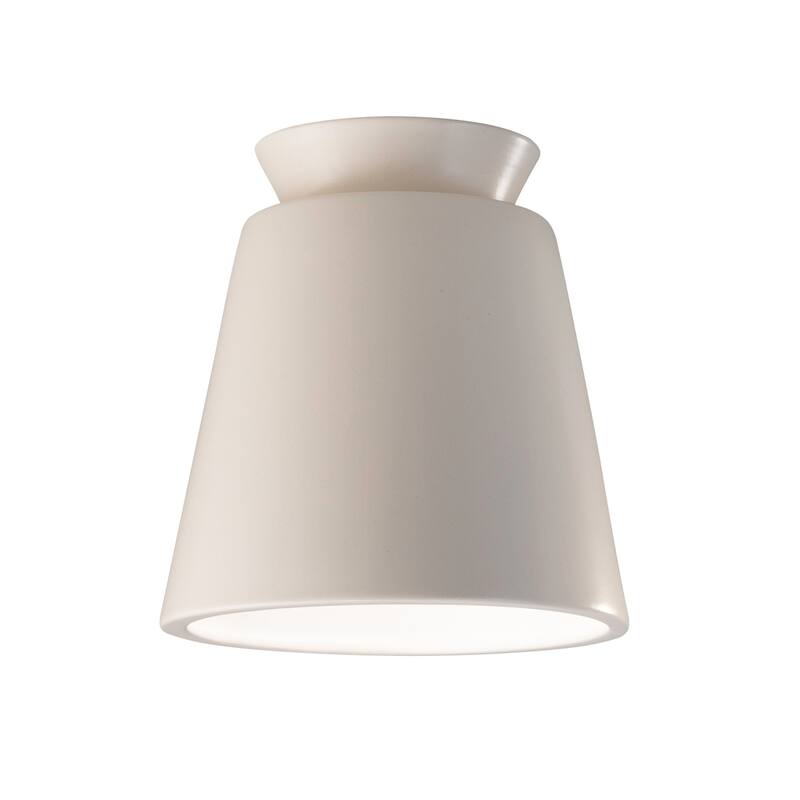Justice Design Group Radiance Trapezoid Ceramic Flush-Mount Light - Incandescent - Matte White