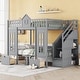 preview thumbnail 28 of 43, Innovative Bunk Bed with Convertible Table and Desk Functionality Grey - Full
