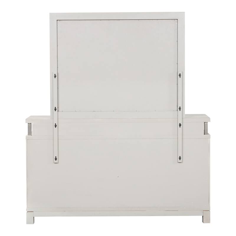 Furniture of America Nansice 6-Piece Weathered Grey Wood Panel Bedroom Set with LED Headboard
