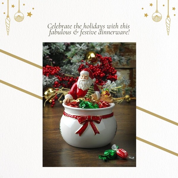 Spode Christmas Tree Santa Candy Bowl - 7.75