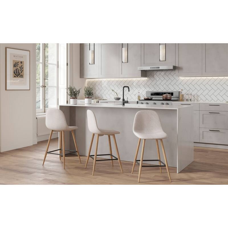 Carson Carrington Stone Natural Counter Stool - Set of 2
