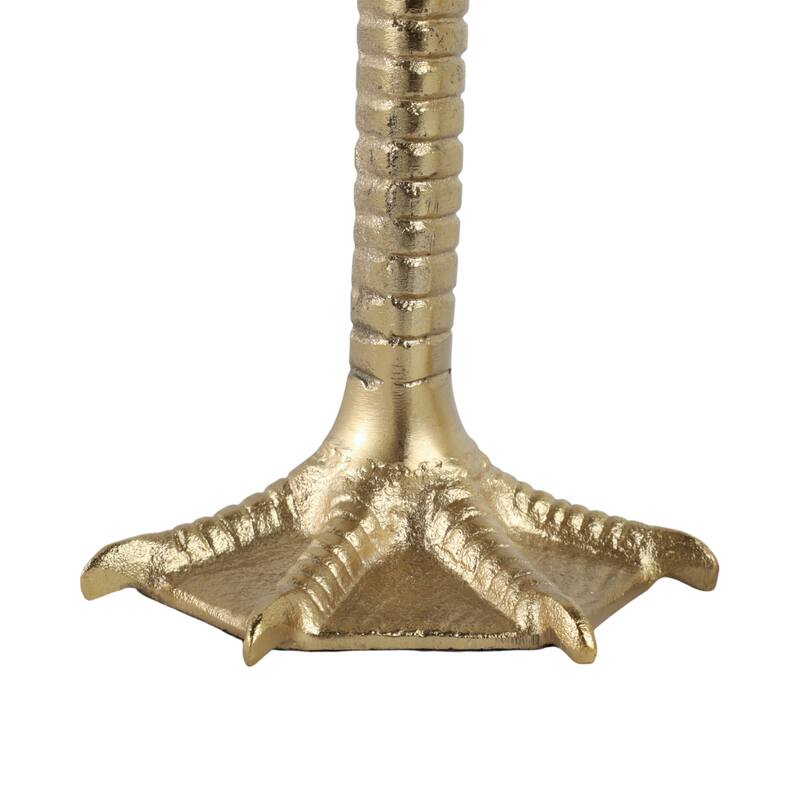 Metal Bird Legs Taper Candle Holders Set of 2 - Gold - 9.0"