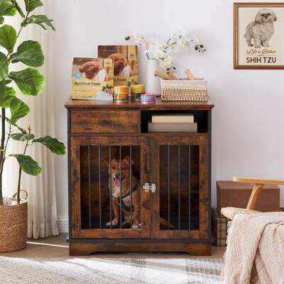 Pet Crate End Tables with Removable Trays(32.3"W x 22.8"D)