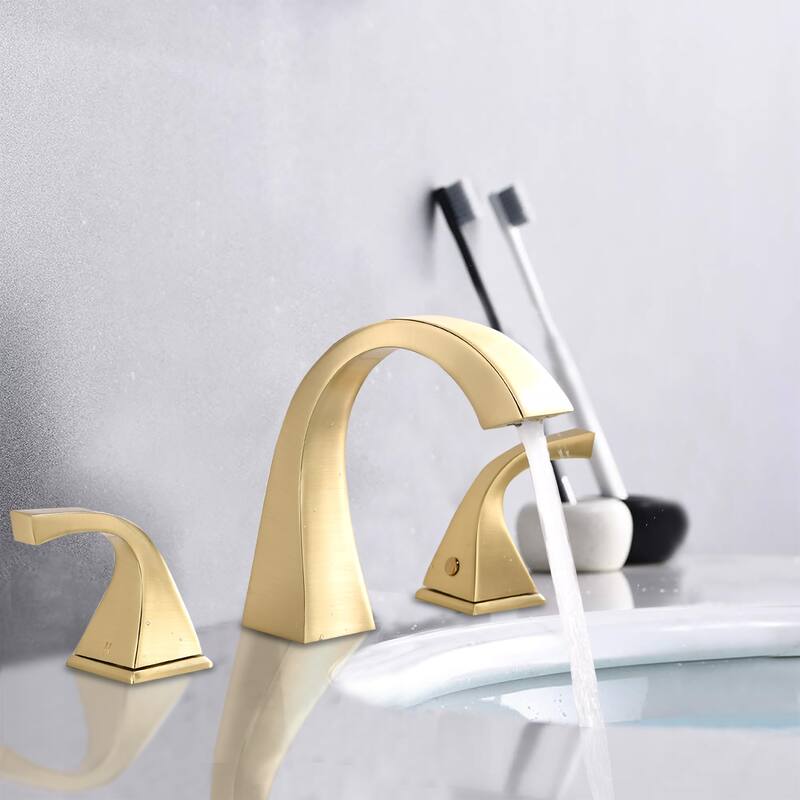 BATHLET Artistic Arc Widespread Bathroom Faucet With Drain