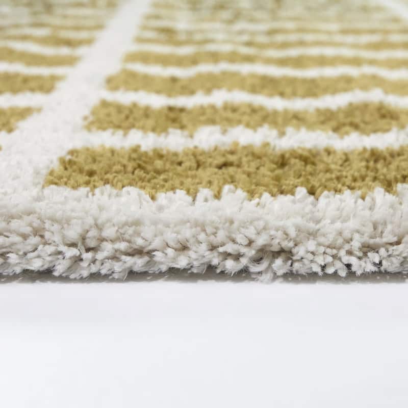 Androla Boho Grid Shag Area Rug