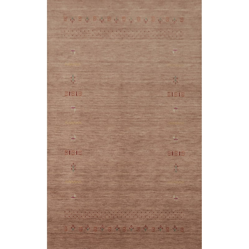 Hand Knotted Oriental 100% Wool Carpet Tribal Animal Pictorial Brown Gabbeh Area Rug - 7' 9'' X 5' 0''