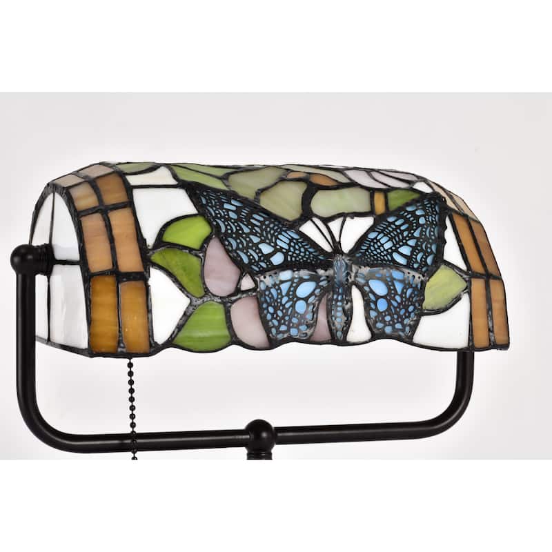 Tiffany Style Banker Butterfly Desk Lamp