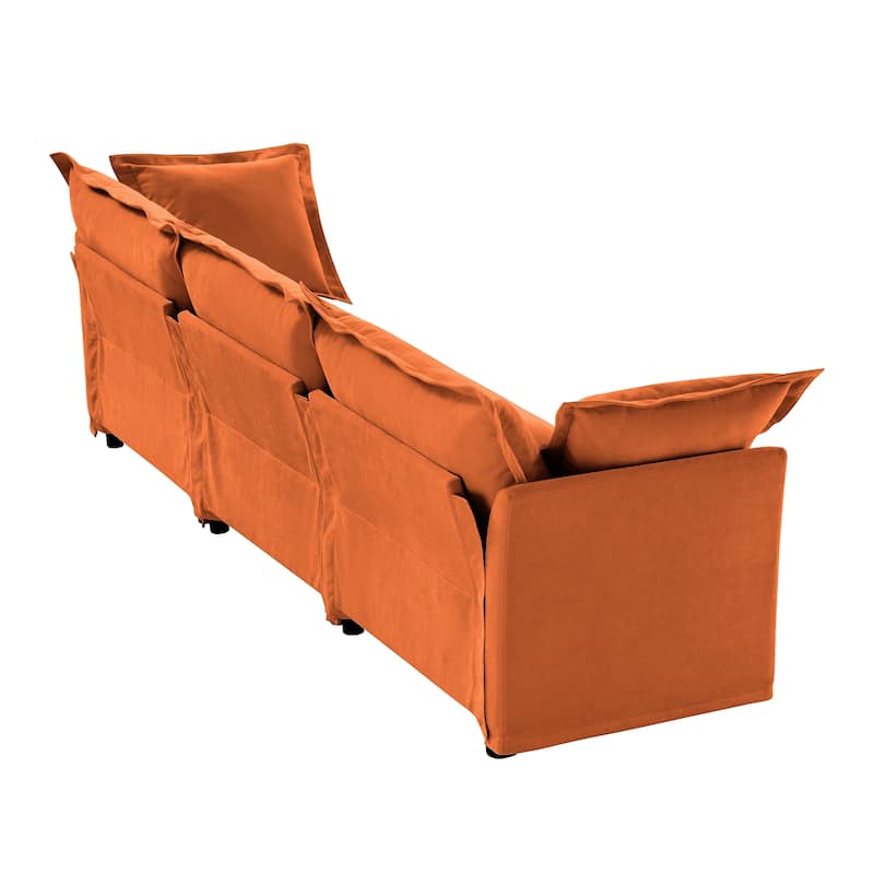 120" Chenille 4-Seater Sofa with Soft Multiple Big Pillows for living room and bedroom