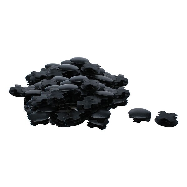 150pcs 38mm OD Plastic Round Tube Insert Ribbed Pipe Cover Caps Black Floor Protector, 1.38"-1.46" Inner Dia