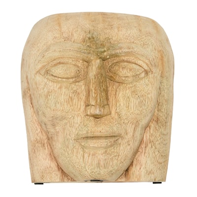 Hand-Carved Mango Wood Face