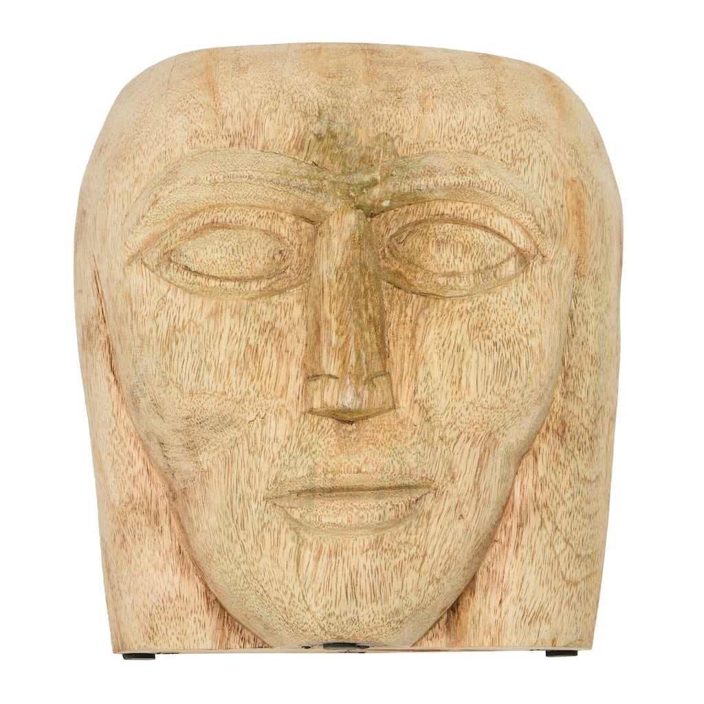 Hand-Carved Mango Wood Face