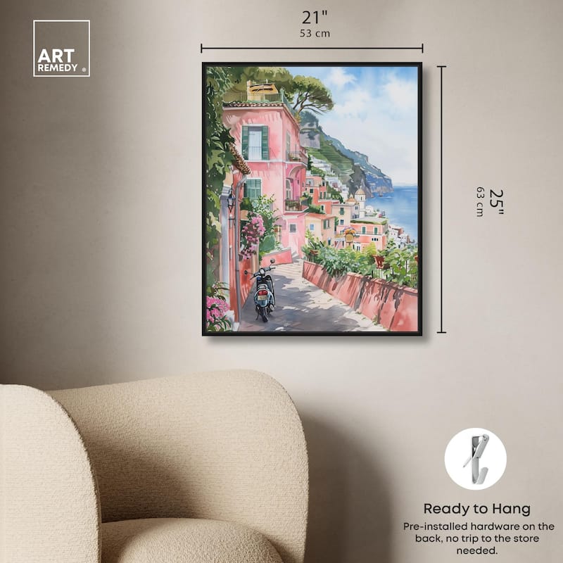 Lush Coastal Villa Canvas by Art Remedy