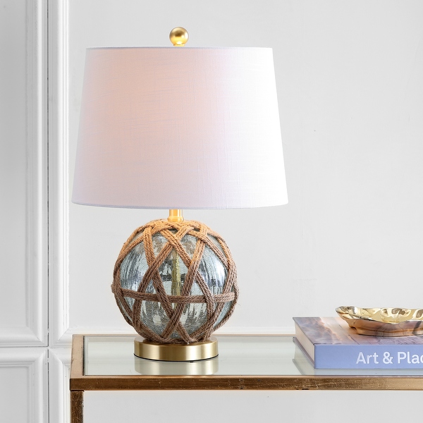 Logan 21.5 LED Glass Rope Table Lamp Brown Aqua by JONATHAN Y On Sale Bed Bath Beyond 35647932