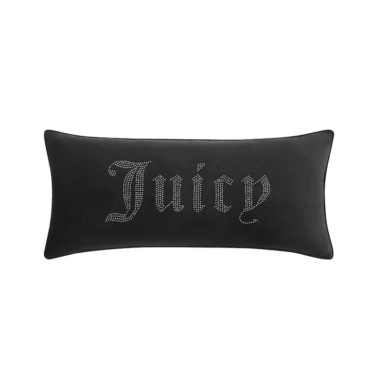 Juicy Couture Silver Rhinestone Pillow 16" x 36"