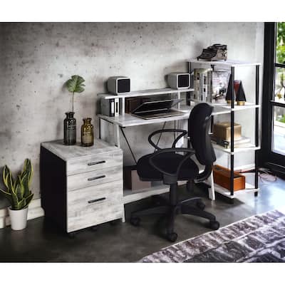 Nypho Antique White& Black Finish Writing Desk