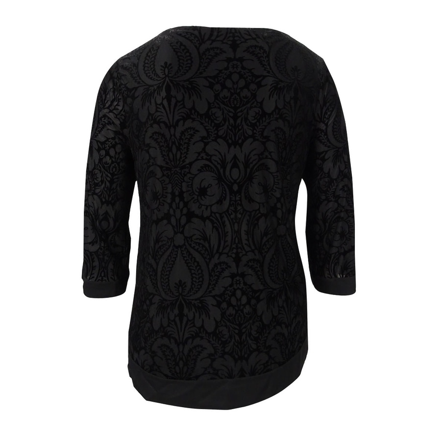 plus size black velvet top