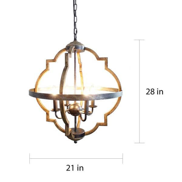 Antique Distressed Metal 4 Light Candle Style Chandelier On Sale Overstock 30564023
