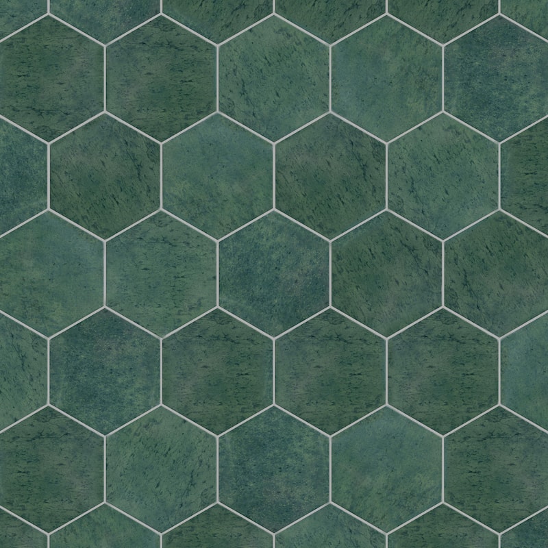 Merola Tile Capri Hex Oliva 7" x 8" Porcelain Floor and Wall Tile