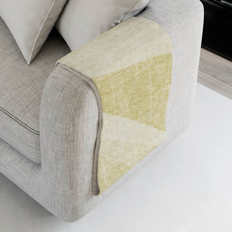 Premium Machine Washable Modern Prism Sherpa Throw Blanket - Wheat - 4'2" x 5'10"