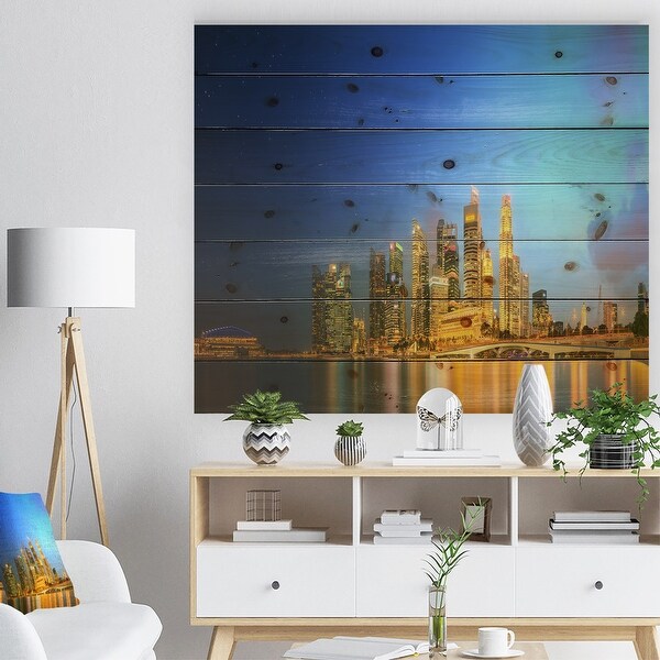 Designart 'Singapore Skyline and Marina Bay' Cityscape Print