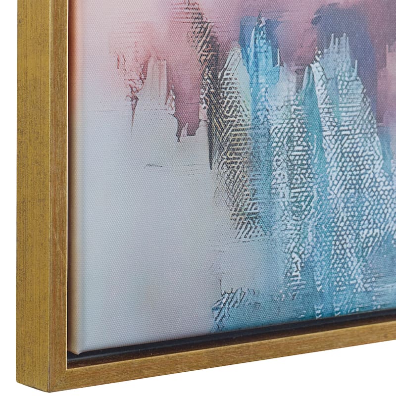 'Jardins Rose' Solid Wood Framed Abstract Canvas Art by Rachel Ranz