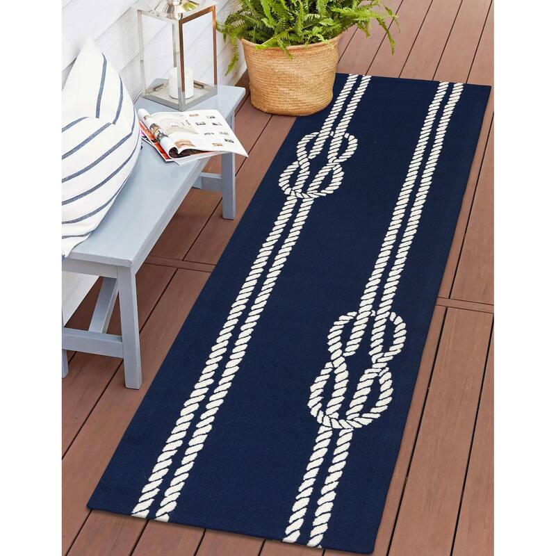 Liora Manne Capri Ropes Indoor/Outdoor Rug - 2' x 8' - Navy