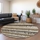 preview thumbnail 64 of 132, Premium Washable Super Soft Modern Ombre Stripe Mayfield Rug Brown - 8' x 8'