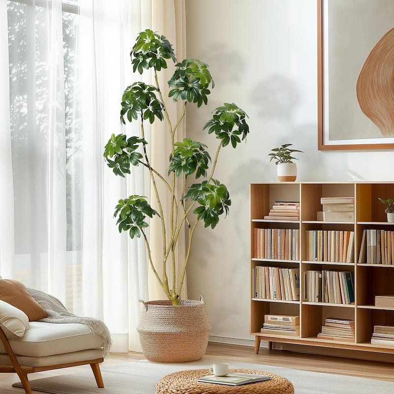 Artificial Umbrella Schefflera Tree, Fake Plant for Home Decor