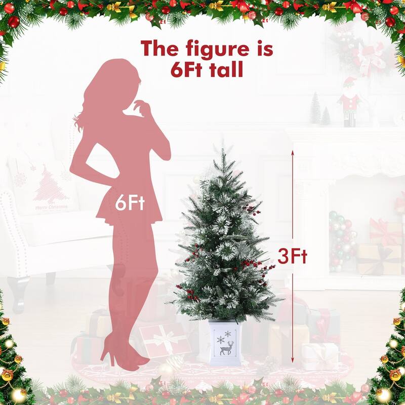 Christmas Tree with 78 Multi-Color Led Lights, 3 Ft Pre-Lit Artificial Christmas Decoration