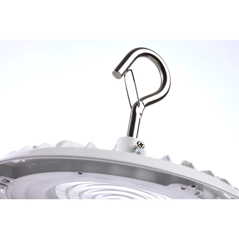 80 Watt Hi-Pro Shop Light with Plug 8" Dia. 5000K White Finish 120 Volt