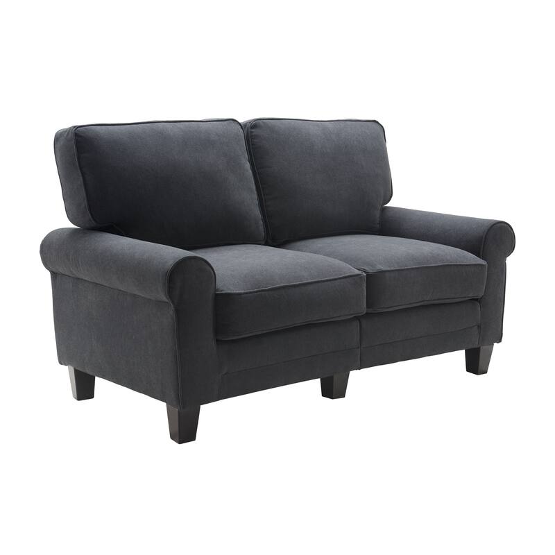 Serta Copenhagen 61" Loveseat for Two People, Pillowed Back Cushions and Rounded Arms, Durable Modern Upholstered Fabric