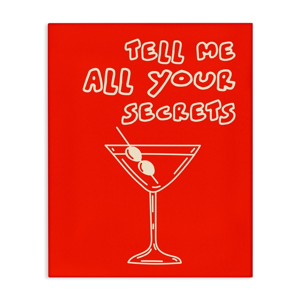 Stupell Tell Me Your Secrets Cocktail Canvas Wall Art Design By House of Lulu