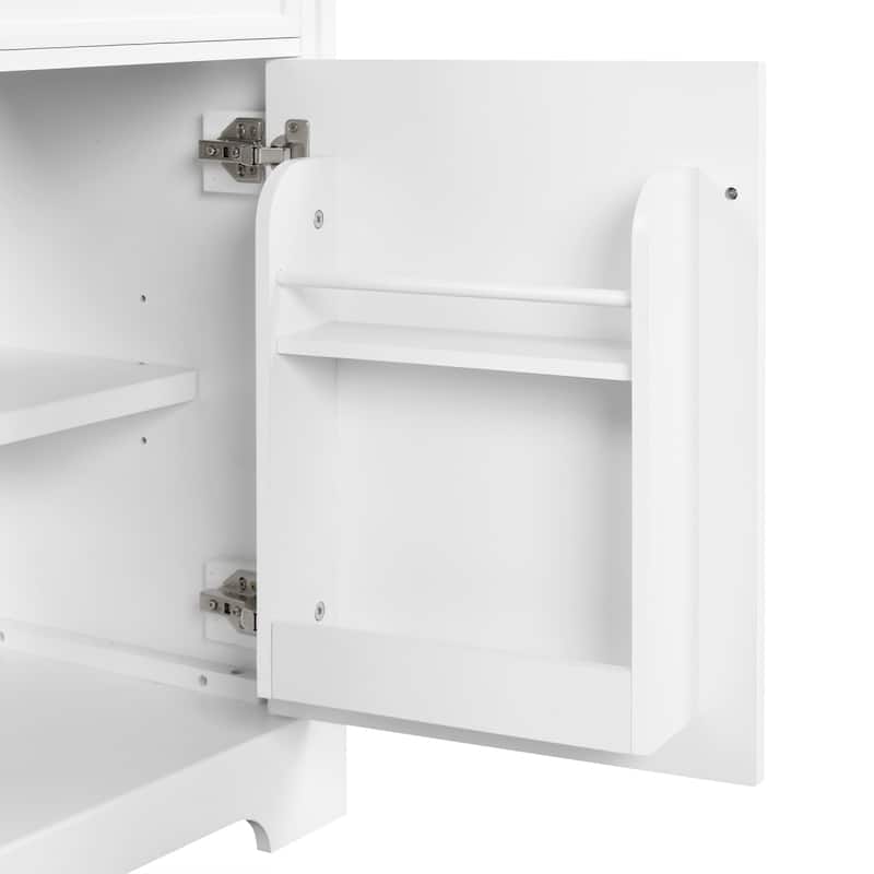 20" Compact Bathroom Vanity with Sink, Cabinet with Soft-Close Door and Side Rack, Storage Vanity with Adjustable Shelf
