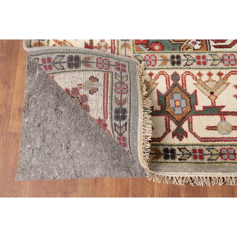 Heriz Serapi Indian Area Rug Handmade Grey Wool Carpet - 8'11" x 11'9"